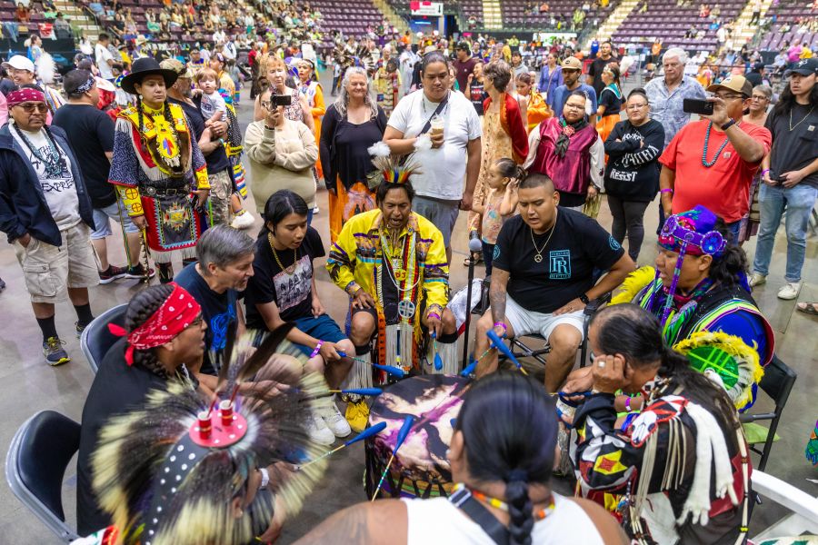 <who>Photo Credit: NowMedia/Gord Goble</who> Scene from 2023 Pow Wow Between the Lakes