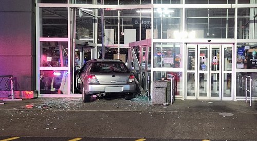 Suspected drug-impaired driver crashes into Canadian Tire store in Port Alberni
